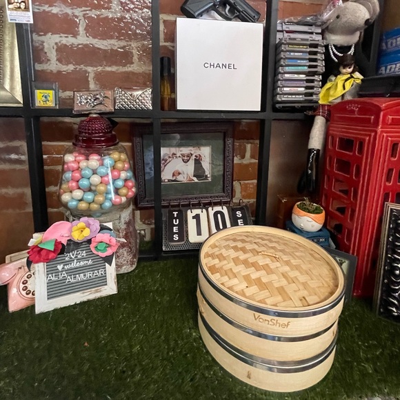 Vonshef Bamboo 2 Tier Steamer With Stainless Steel Rings - Picture 1 of 8